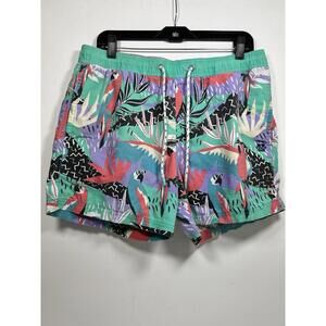Party Pants Swim Trunks Medium Party Animal Tropical Men’s Board Shorts Parrot